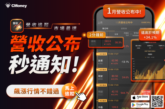 《營收飆漲追蹤器》APP：市場最速營收監控工具！
