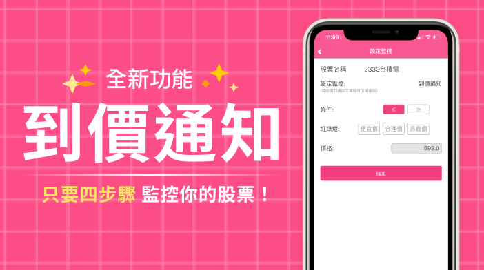 【到價通知】使用方法介紹，只要四步驟就能監控你的股票！