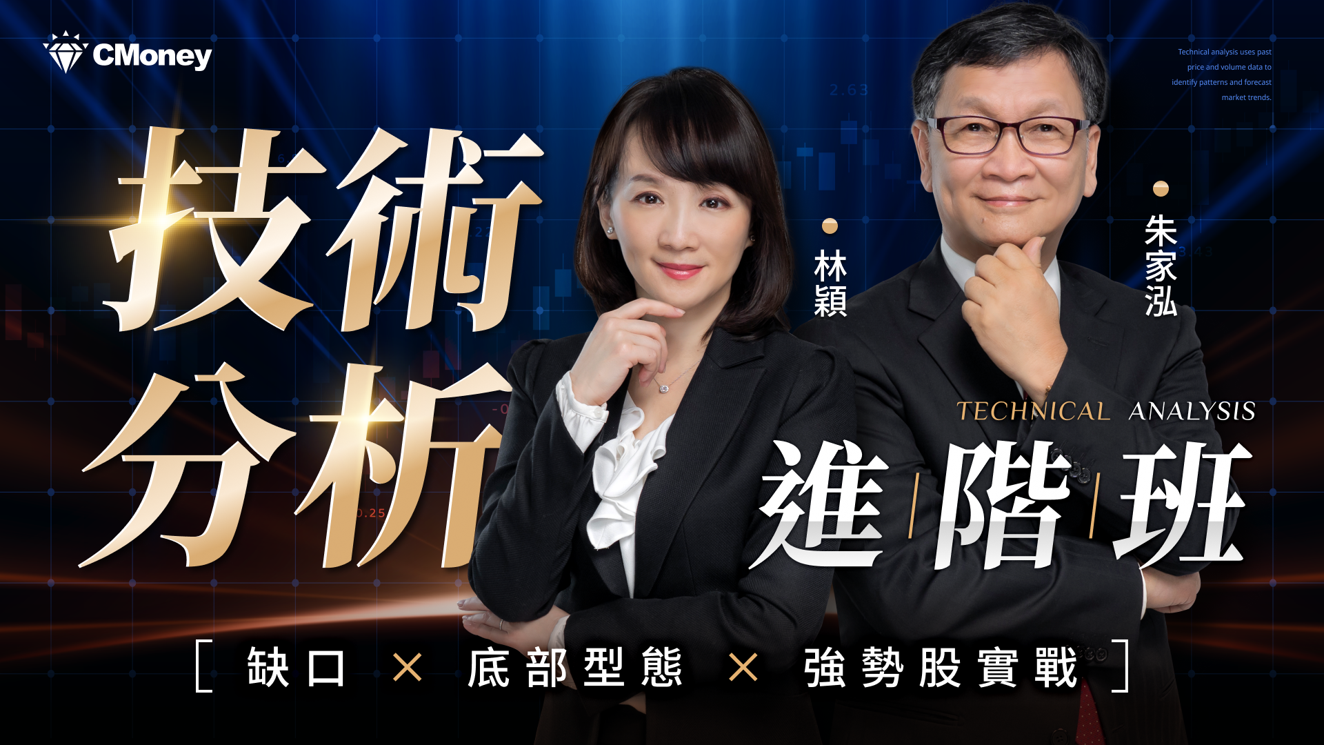 朱家泓 × 林穎 技術分析進階班｜缺口 × 底部型態 × 強勢股實戰