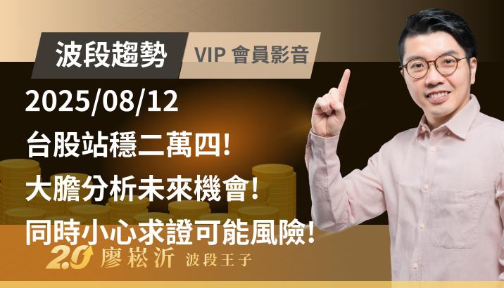2025/08/12 台股站穩二萬四! 大膽分析未來機會! 同時小心求證可能風險