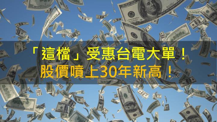 【籌碼K晨報】「這檔」受惠台電大單！股價噴上30年新高！