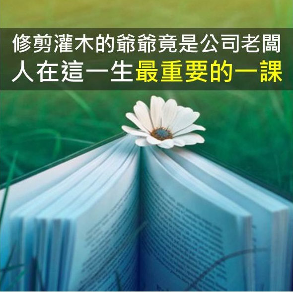 修剪灌木的爺爺竟是公司老闆?! 值得您收藏一輩子的故事