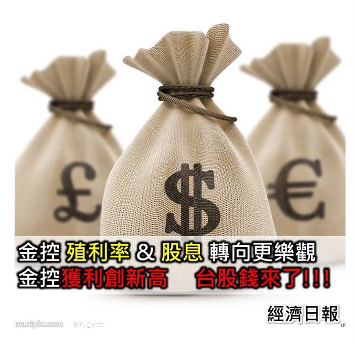 經濟日報 : 金控配息900億，台股錢來了!