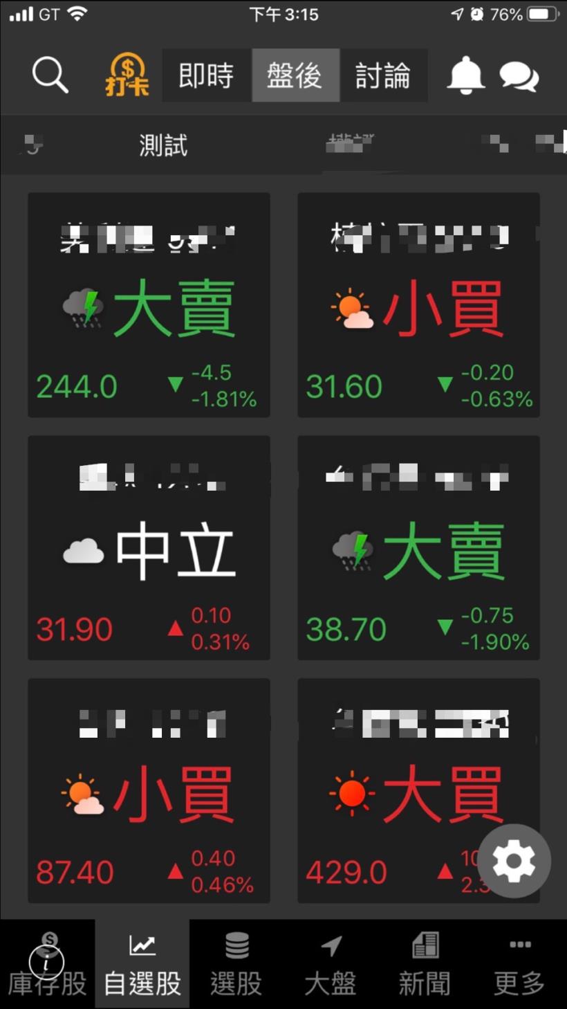籌碼K線APP】自選股畫面中，個股上的大買／大賣是什麼意思?