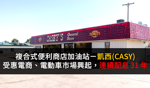 複合式便利商店加油站－凱西(CASY)，受惠電商、電動車市場興起，連續配息 31 年
