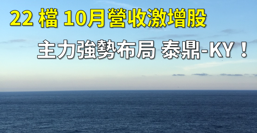 22 檔10月營收激增股，泰鼎-KY(4927)產能滿載至明年，主力強勢進場布局！