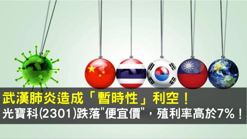武漢肺炎造成「暫時性」利空！光寶科(2301)跌落