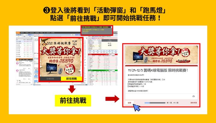 【萬元大獎免費送】11/29-12/5限時挑戰賽，抽「曲面螢幕+無線滑鼠」再送「波段實戰攻略」！