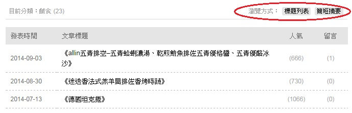 網誌目錄與格式的修正方向