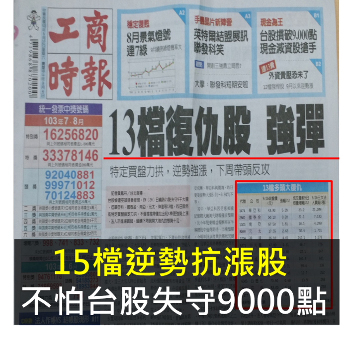 15檔逆勢抗漲股 不怕台股失守9000點 