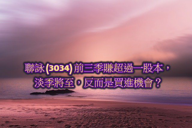 聯詠 (3034) 前三季賺超過一股本，明年營運動能來自...