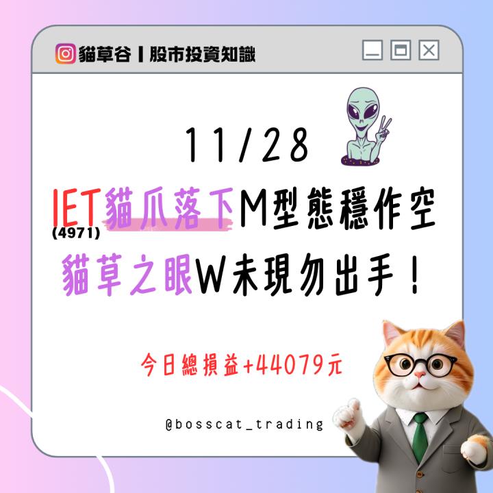 IET貓爪落下M型態穩作空貓草之眼W未現勿出手！