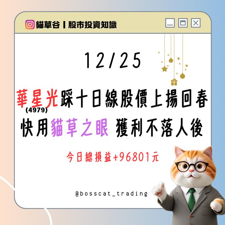 華星光踩十日線股價上揚回春 快用貓草之眼 獲利不落人後