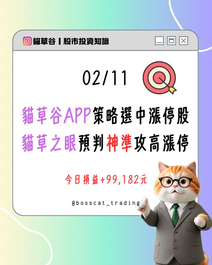 貓草谷APP策略選中漲停股 貓草之眼預判神準攻高漲停
