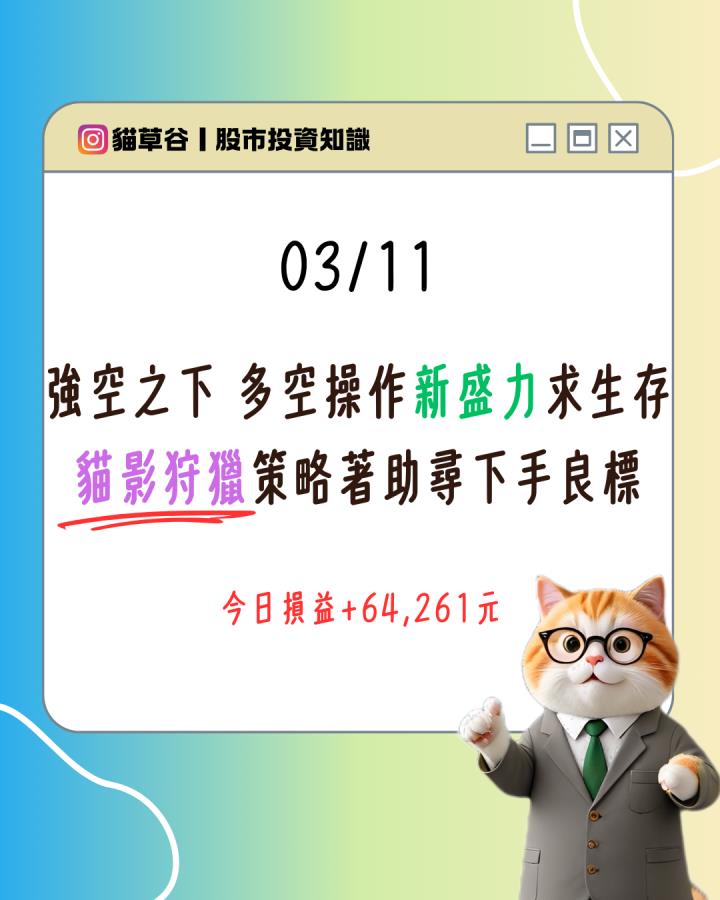 強空之下 多空操作新盛力求生存 貓影狩獵策略著助尋下手良標