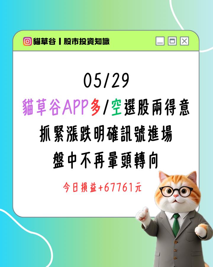 貓草谷APP多/空選股兩得意 抓緊漲跌明確訊號進場 盤中不再暈頭轉向