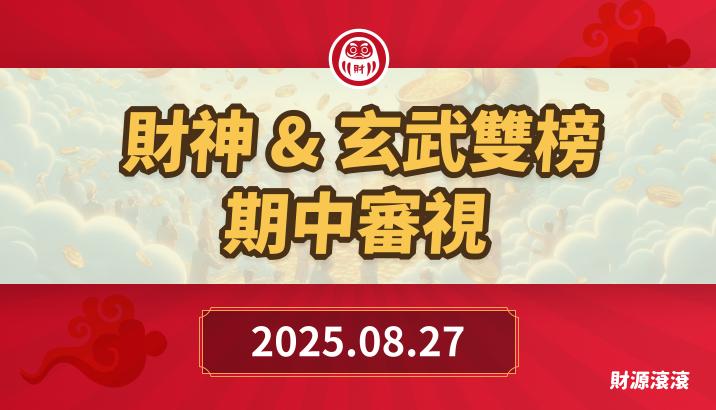 財神&玄武&欽點三榜*期中審視 +183 +74 +16 +1％