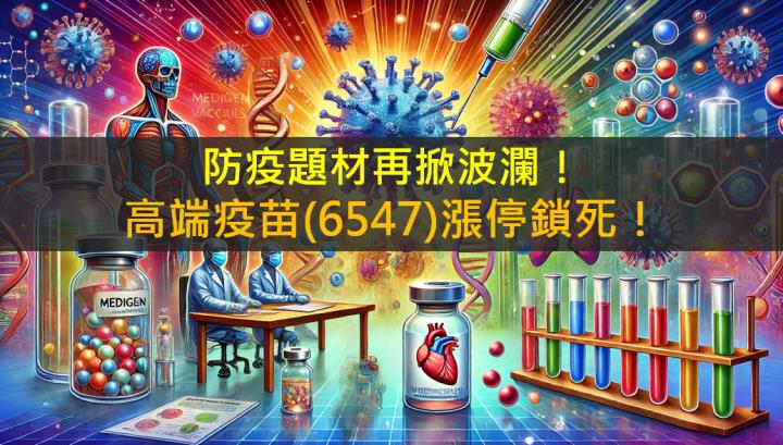 防疫題材再掀波瀾！高端疫苗(6547)漲停鎖死！