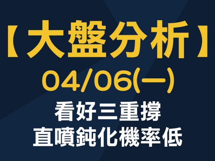 【大盤分析】 0406 (一) 看好三重撐，直噴鈍化機率低