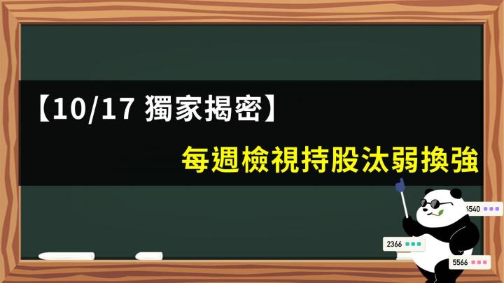 【10/17 獨家解說】每週檢視持股汰弱留強找出量能激增績優股族群