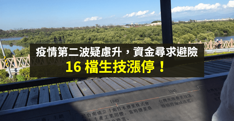 【籌碼K晨報】憂疫情再起，資金尋求避風港，生技「16 檔各擁題材」全部漲停！