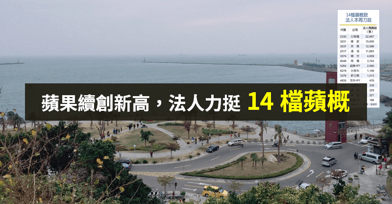 【籌碼K晨報】利多連發...蘋果股價續創新高，台股「14 檔蘋概」最受法人青睞！