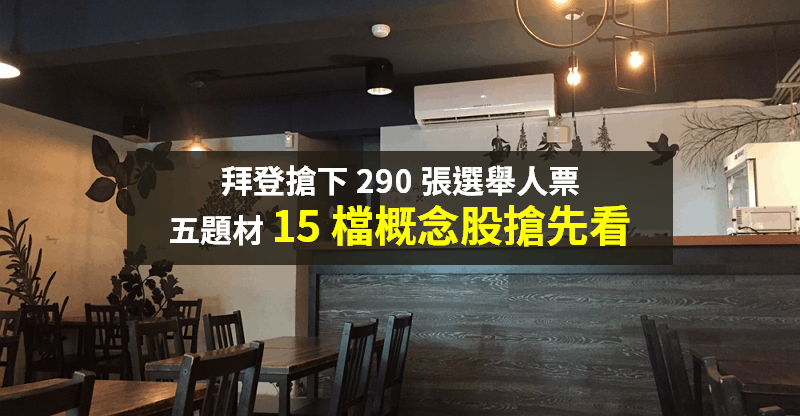 【籌碼K晨報】拜登確定入主白宮！五大題材冒出檯面，「15 檔概念股」搶先看