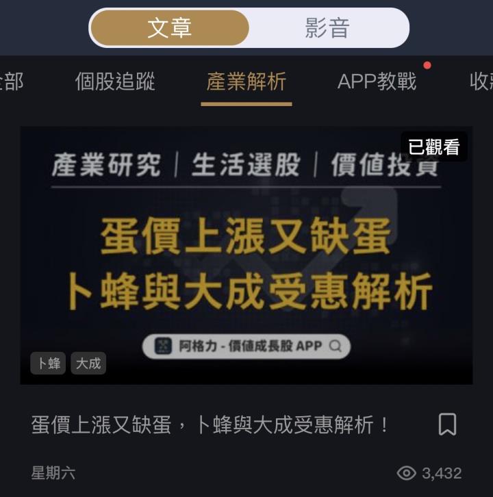 阿格力價值成長股APP文章與影音指南