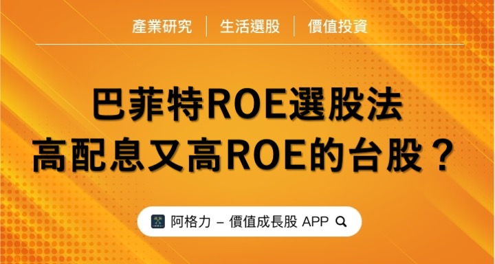 巴菲特ROE選股法，台股中高配息又高ROE的公司！