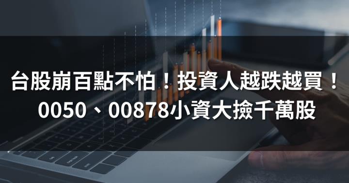 台股大跌沒在怕！0050、00878小資族大撿破千萬股