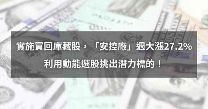 【個股分析】實施買回庫藏股，「安控廠」本週大漲27.2％！利用動能選股挑出潛力標的！