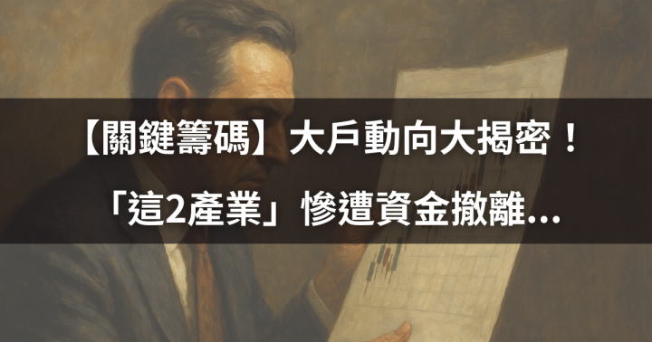 【關鍵籌碼】大戶動向大揭密！「這2產業」慘遭資金撤離...