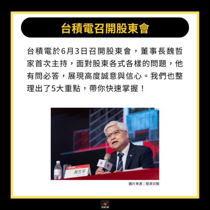 【產業時事】台積點股東會，5大重點一次看！ #「這族群」齊飆漲停