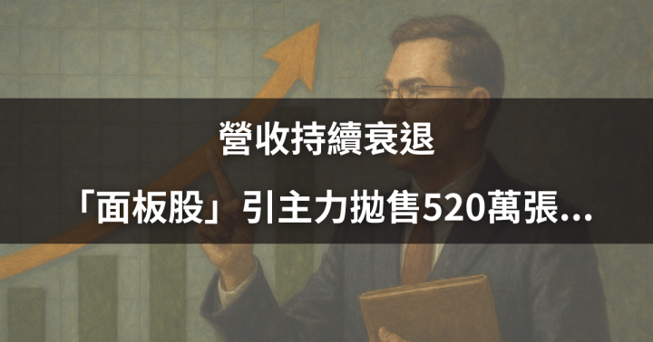 【價值X籌碼】營收持續衰退，「面板股」引主力拋售520萬張...