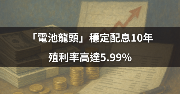 【除權息特輯】「電池龍頭」穩定配息10年，殖利率高達5.99％ #5招找出健康高殖利率股