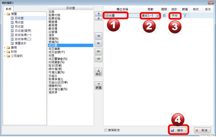 如何設定【即時成交量】 大於 【5日均量】的3倍?