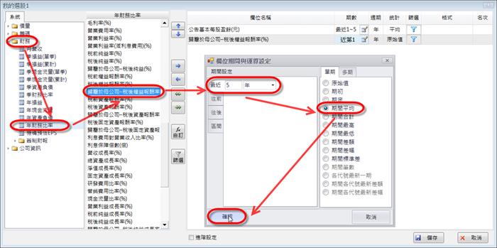 如何設定五年平均ROE以及EPS