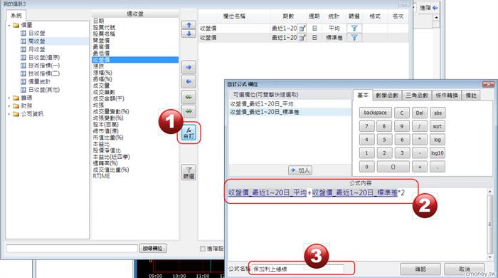 自訂 週線的「保加力線」