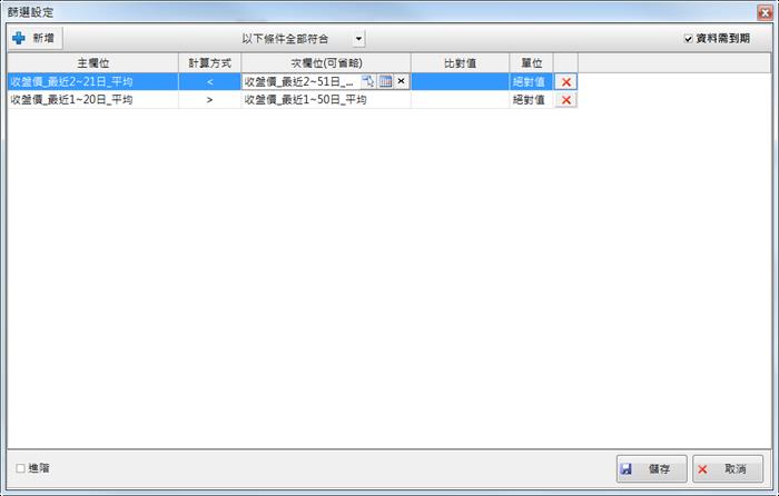 選股勝利組範例-如何設定