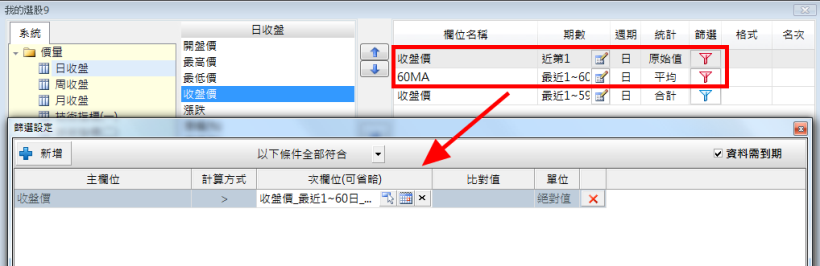 如何設定，「盤中」股價跌破季線股