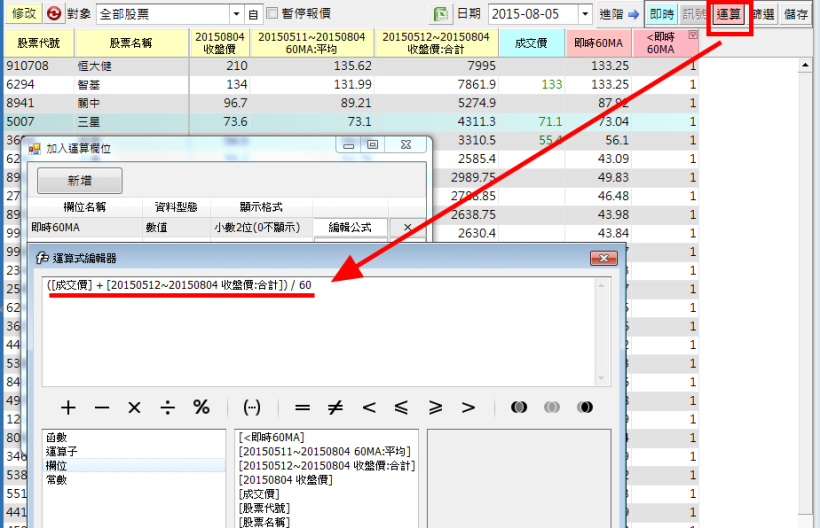 如何設定，「盤中」股價跌破季線股