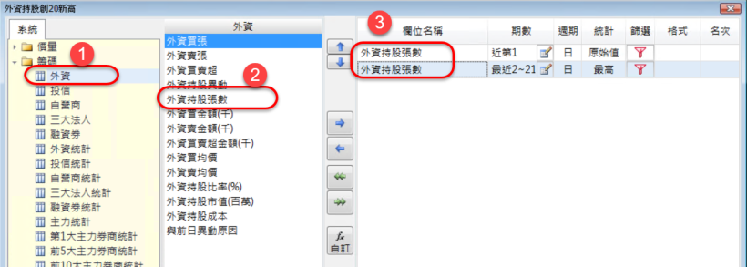 如何找到外資持股創20日新高的股票?
