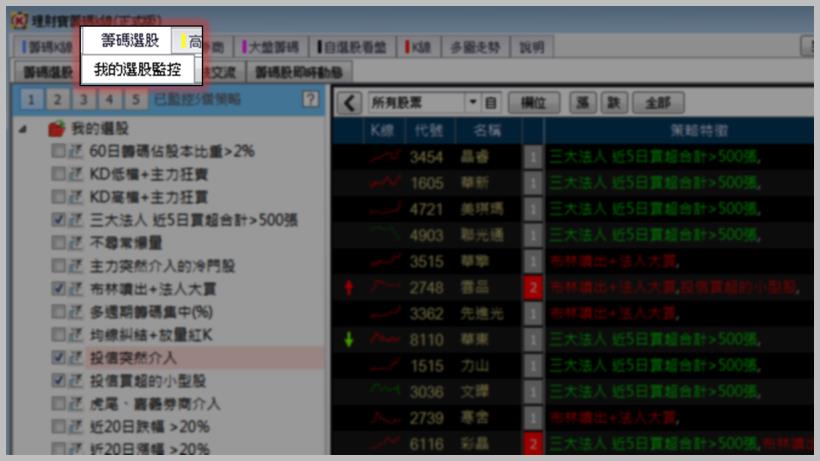 【我的選股策略 即時監控】神器 - 看盤必備
