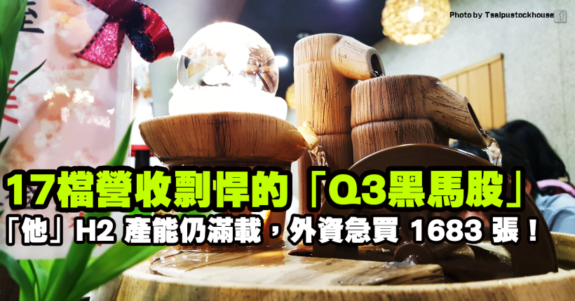 17 檔 Q3 黑馬股搶先看！他業績爆發、H2 產能滿載，外資急買 1,683 張！