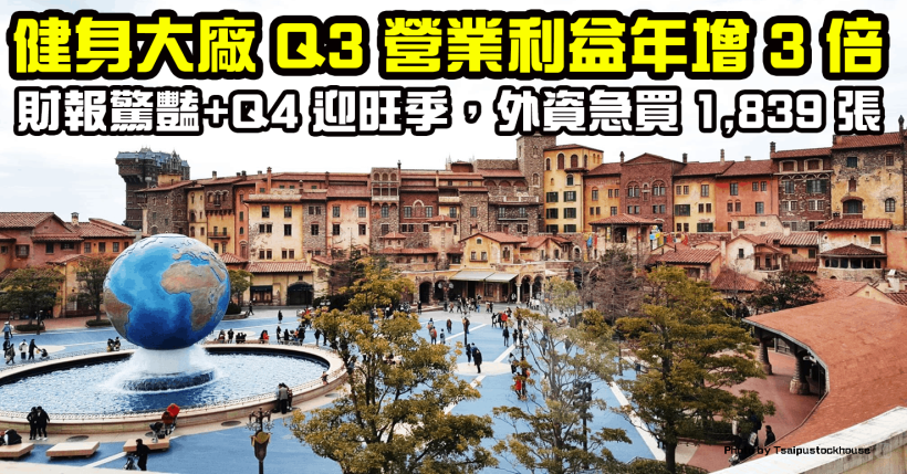 健身器材大廠 Q3 營業利益年增 3 倍，Q4 再迎旺季，外資急買 1,839 張！