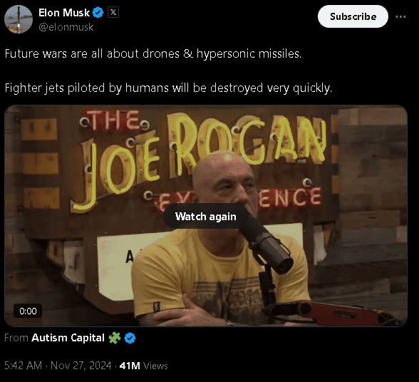 Elon Musk對未來科技戰看法