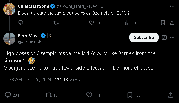 Elon Musk回覆他人留言