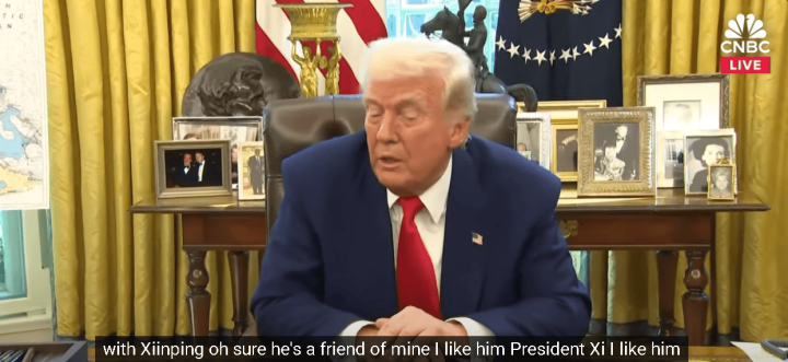 Trump表示習近平是朋友