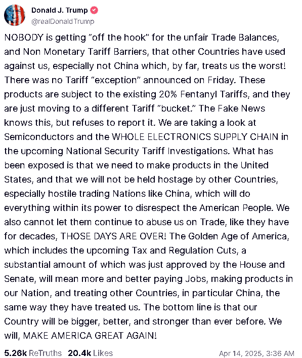 Trump truthsocial貼文