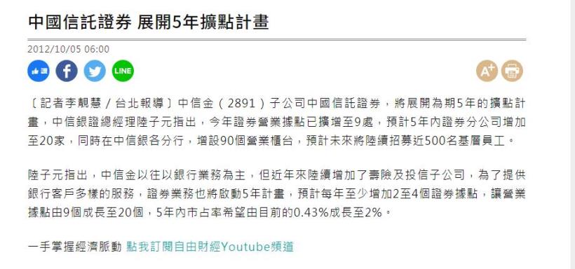 中信金 (2891) 傳出可能入股日盛金 (5820)，艾蜜莉的看法是…